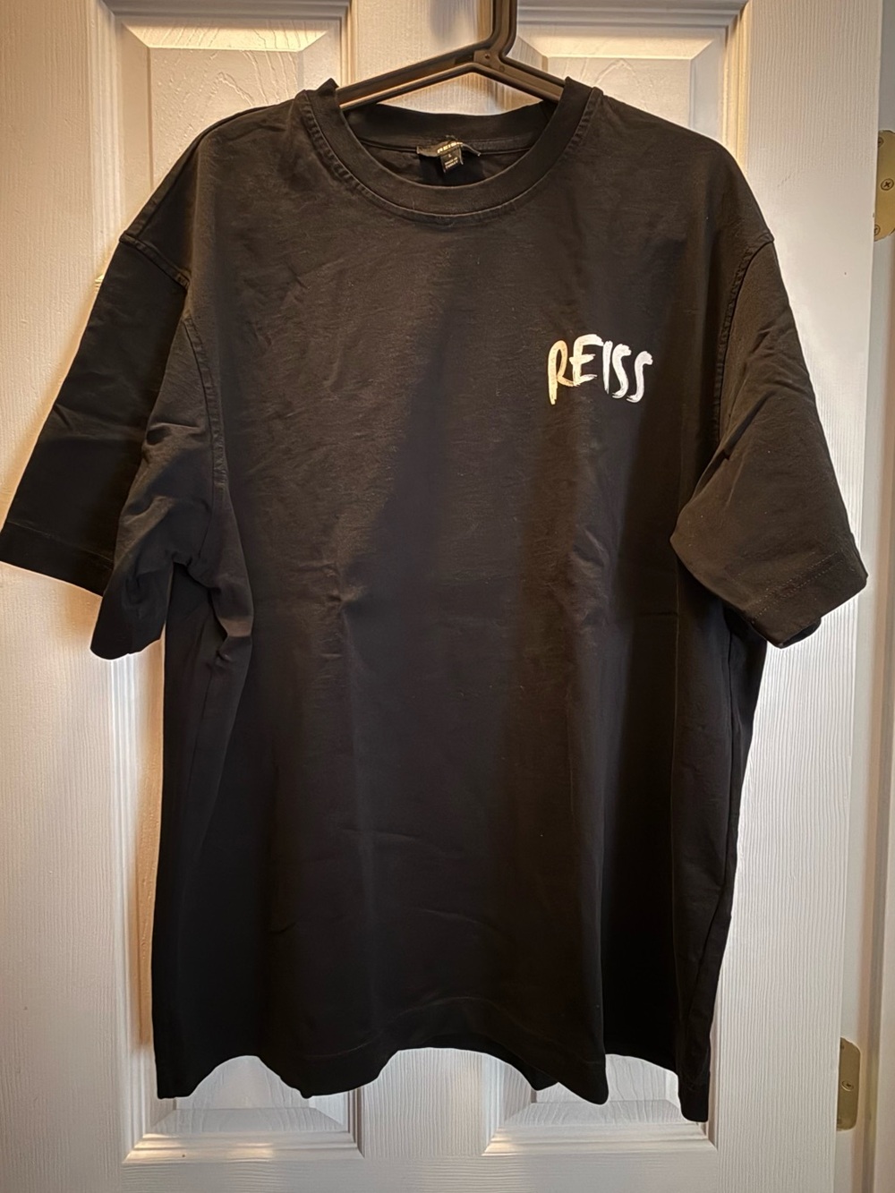 Reiss Black Short Sleeve Logo Tee